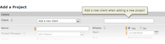 Add a new client when adding a new project Add a new client when adding a new project