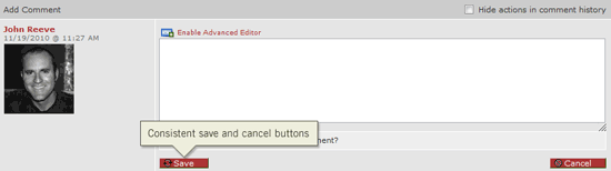 Improved save and cancel buttons for task comments Improved save and cancel buttons for task comments