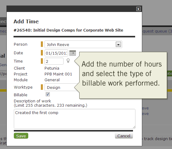 Add time to each task for more advanced reporting on profitability