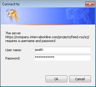 Enter your Intervals login credentials when prompted
