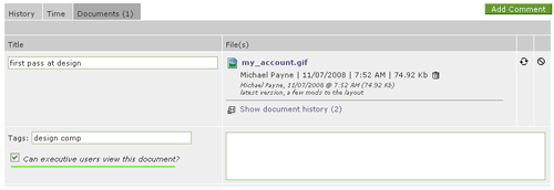 Intervals document upload to a task