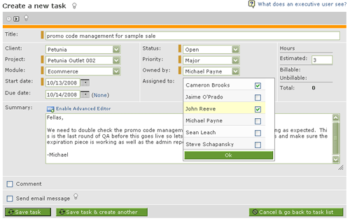 Task management: Assigning tasks to multiple people