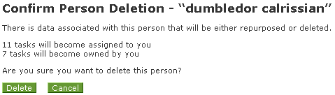 Confirm Person Deletion