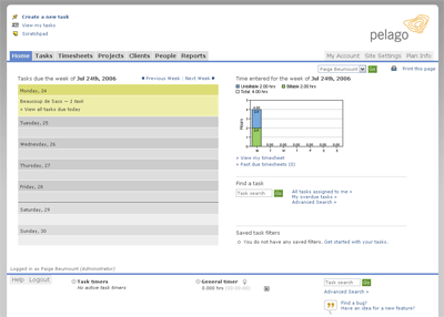 Task and Time Tracking Home Page