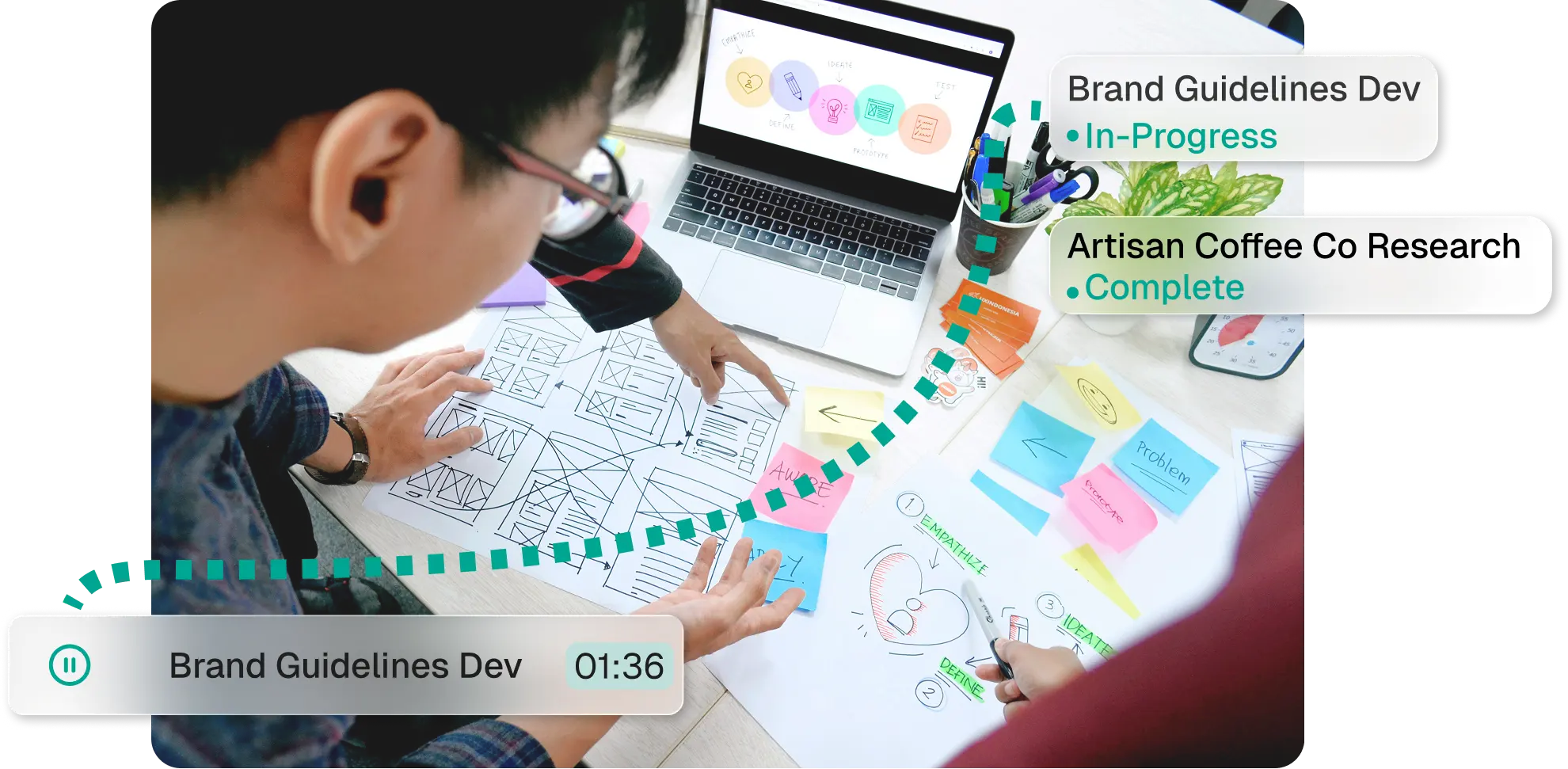 Project management interface for creative and marketing agencies