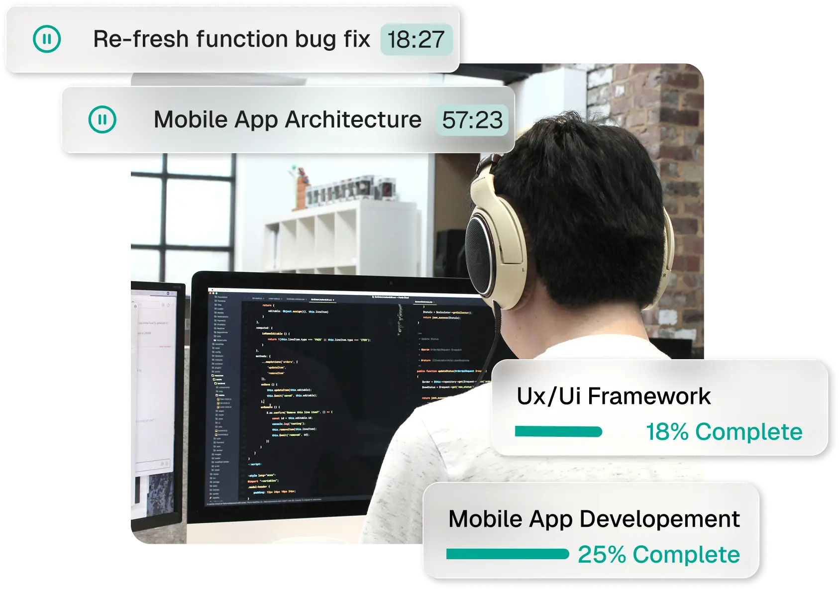 Project management interface for software development teams