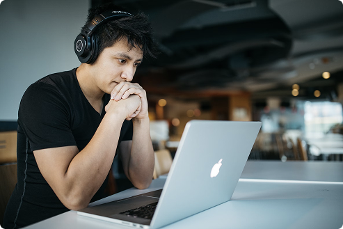 Person working on laptop