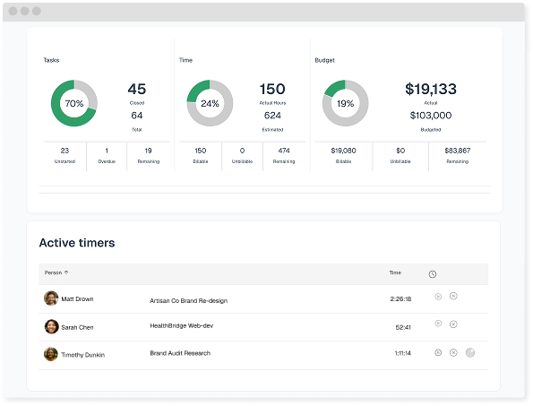 Desktop and mobile apps showing time tracking interface for remote teams